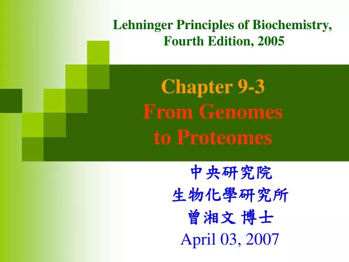 chapter 9 3 from genomes to proteomes