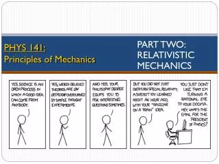 PHYS 141: Principles of Mechanics
