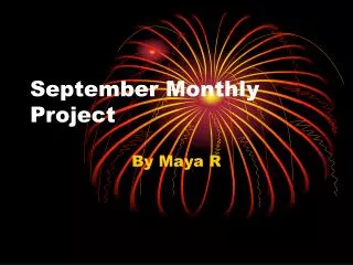 September Monthly Project