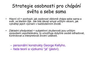 strategie osobnosti pro ch p n sv ta a sebe sama