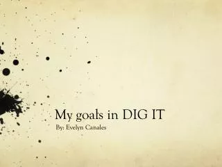 My goals in DIG IT