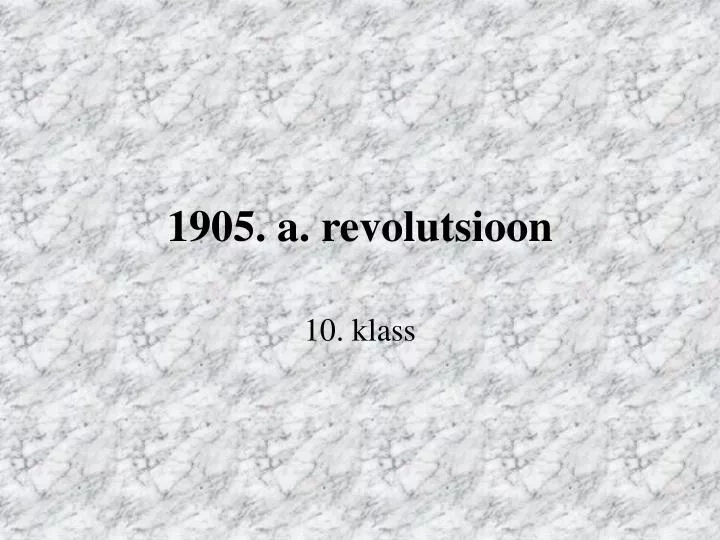 1905 a revolutsioon