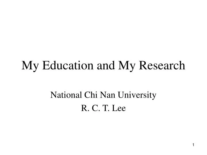 my education and my research