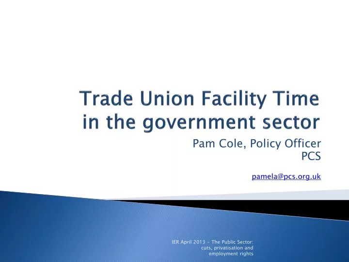 trade union facility time in the government sector