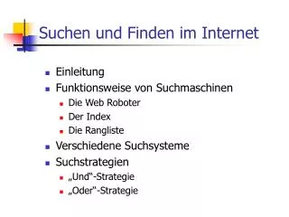 suchen und finden im internet