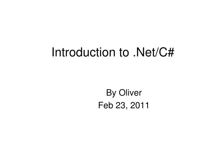 introduction to net c