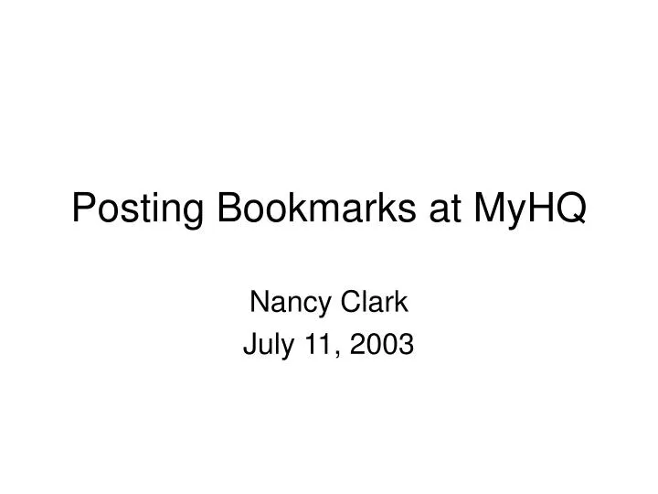 posting bookmarks at myhq