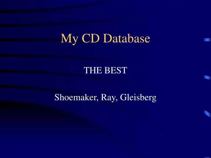 my cd database