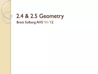2.4 &amp; 2.5 Geometry