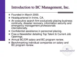 introduction to bc management inc