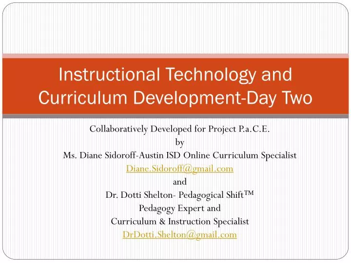 instructional technology and curriculum development day two