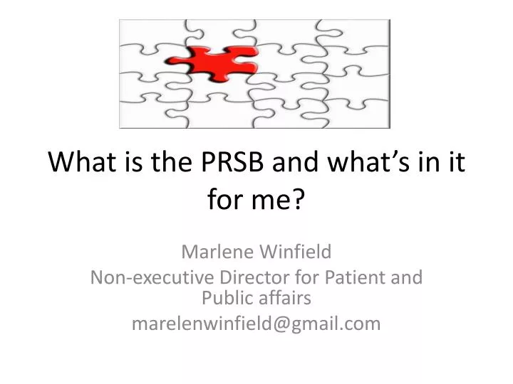 what is the prsb and what s in it for me