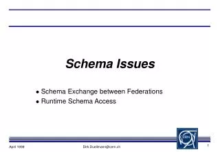 Schema Issues