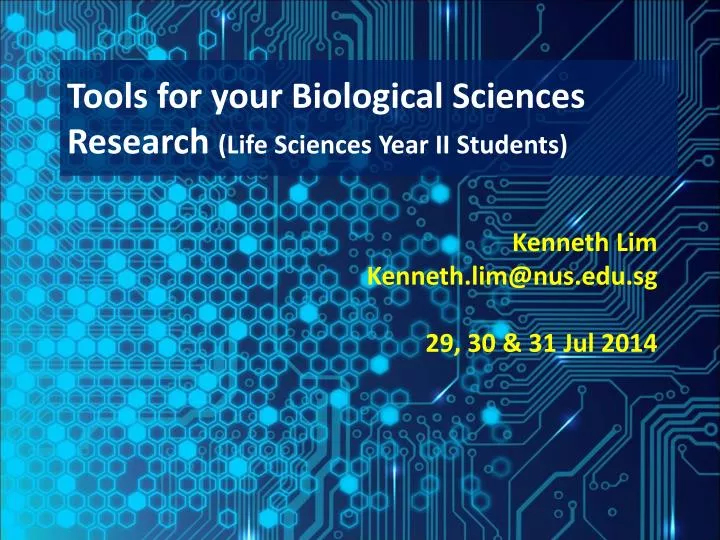 tools for your biological sciences research life sciences year ii students