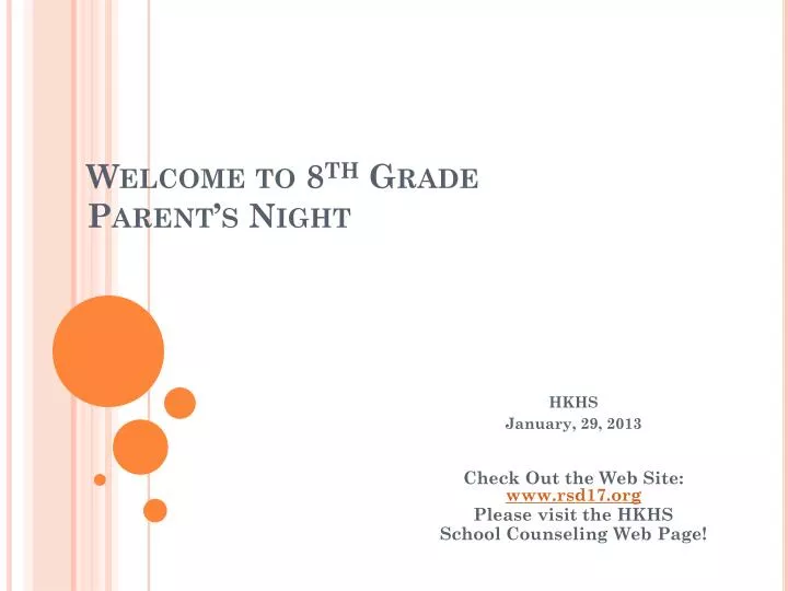 welcome to 8 th grade parent s night
