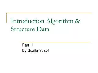 Introduction Algorithm &amp; Structure Data
