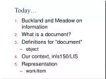 Understanding Documents: Insights from Buckland and Meadow on Information Representation - slide 1