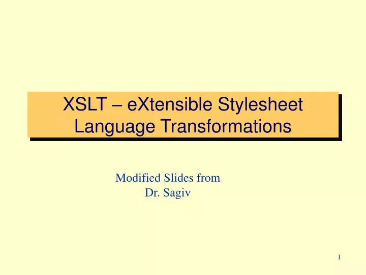 xslt extensible stylesheet language transformations