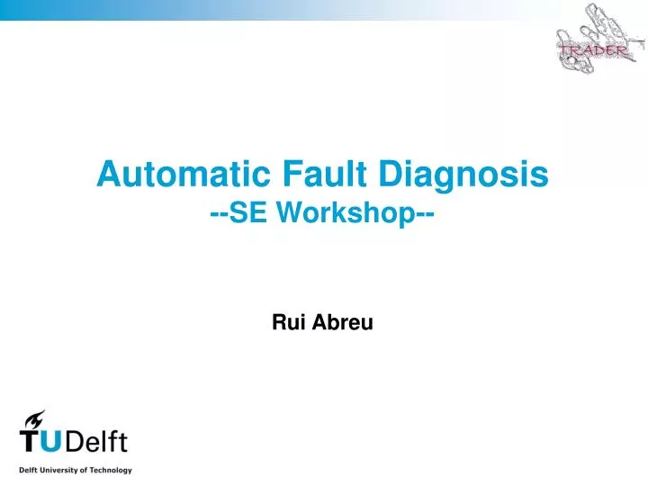 automatic fault diagnosis se workshop