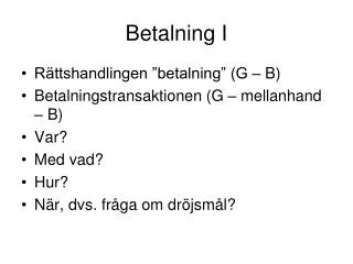 betalning i