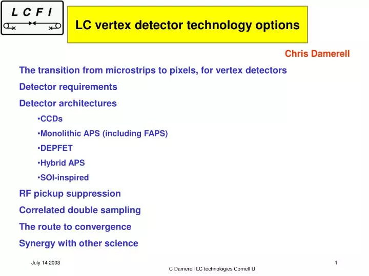 lc vertex detector technology options