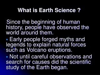 What is Earth Science ?