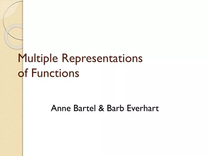 multiple representations of functions