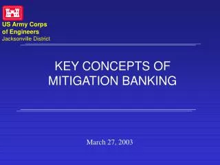 KEY CONCEPTS OF MITIGATION BANKING