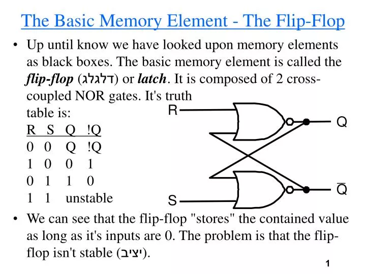 the basic memory element the flip flop