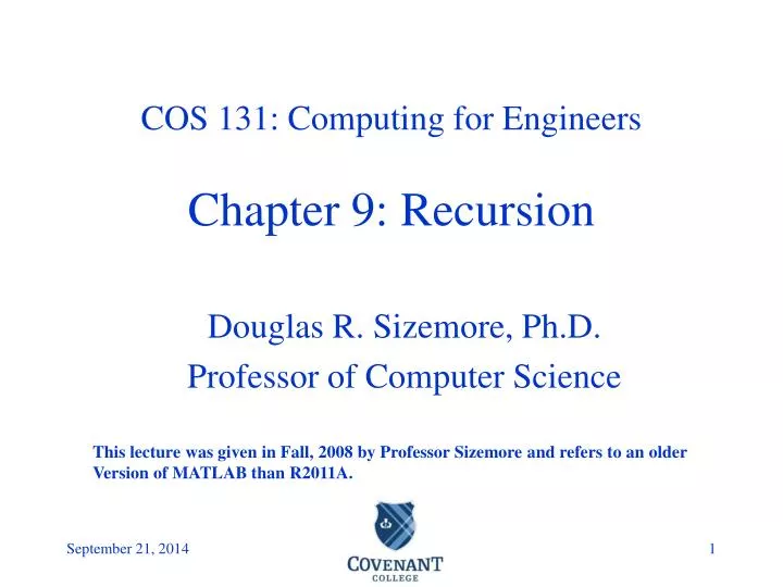 cos 131 computing for engineers chapter 9 recursion