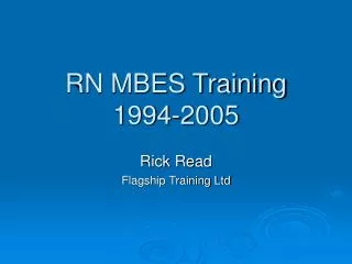 RN MBES Training 1994-2005