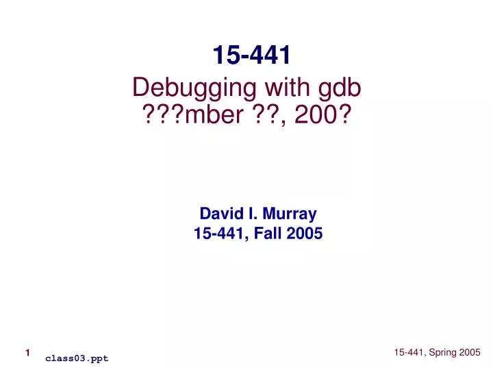 debugging with gdb mber 200