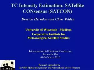 TC Intensity Estimation: SATellite CONsensus (SATCON)