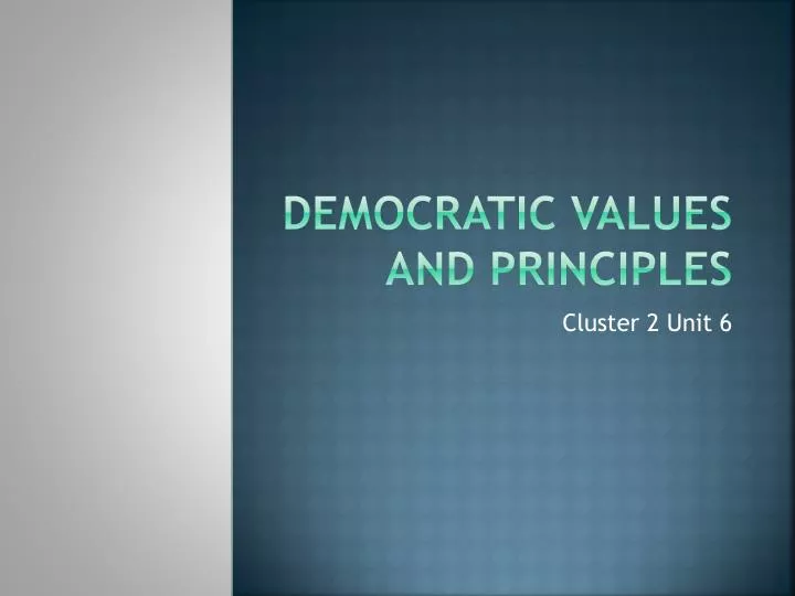 democratic values and principles