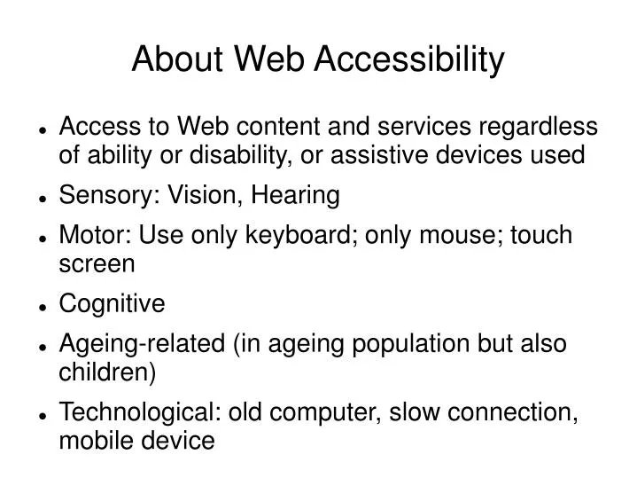 about web accessibility