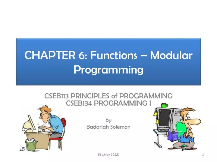 chapter 6 functions modular programming