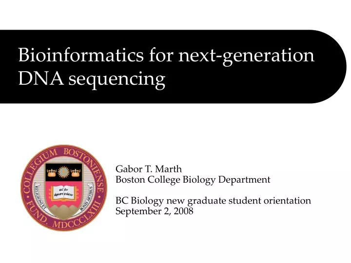 bioinformatics for next generation dna sequencing