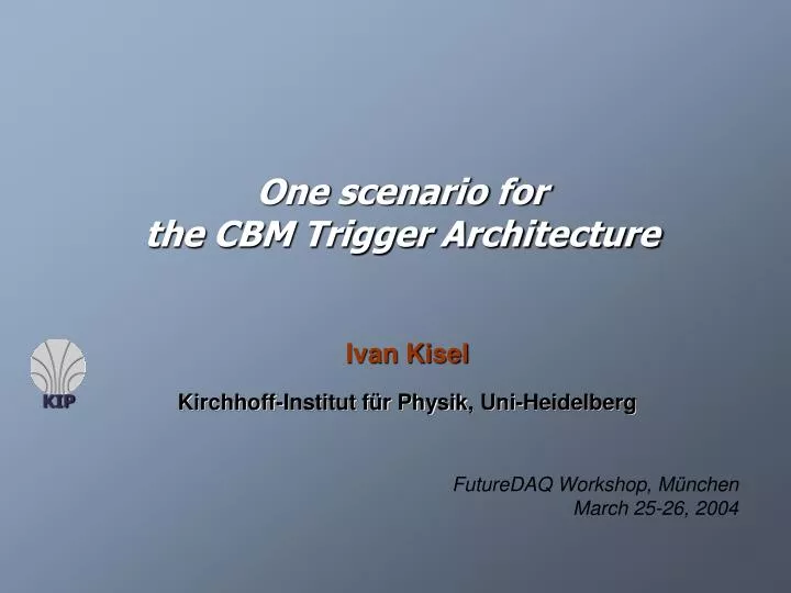 one scenario for the cbm trigger architecture