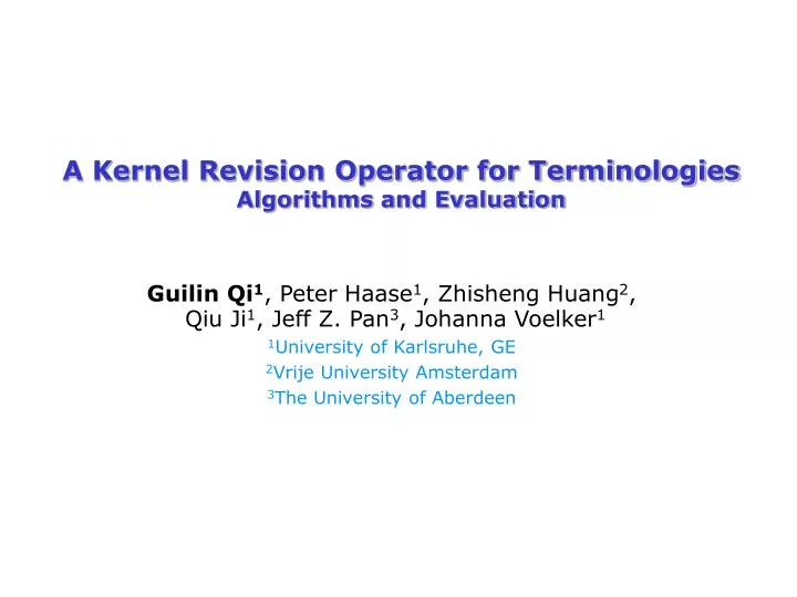 a kernel revision operator for terminologies algorithms and evaluation
