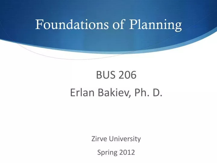 foundations of planning