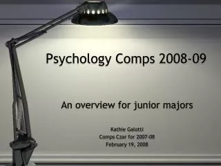 Psychology Comps 2008-09
