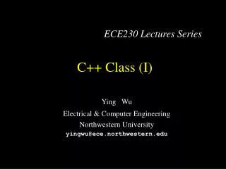 C++ Class (I)