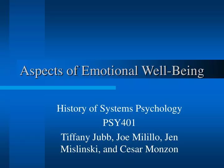 aspects of emotional well being
