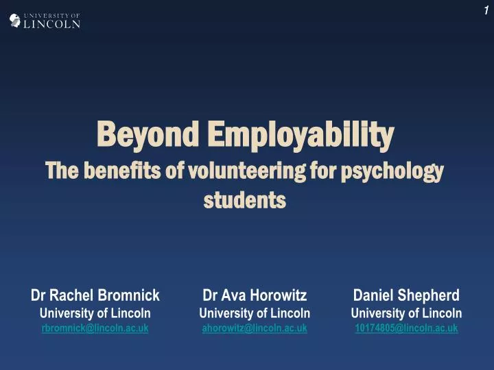 beyond employability the benefits of volunteering for psychology students