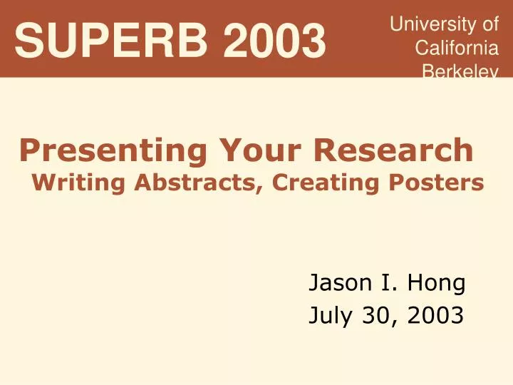 presenting your research writing abstracts creating posters