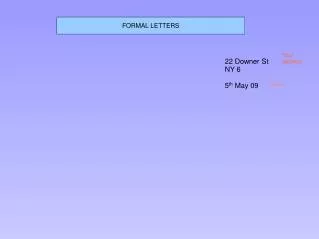FORMAL LETTERS