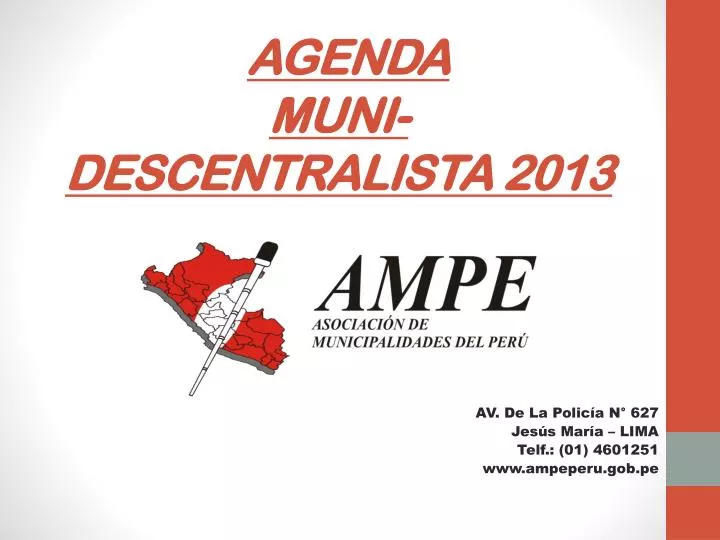 agenda muni descentralista 2013