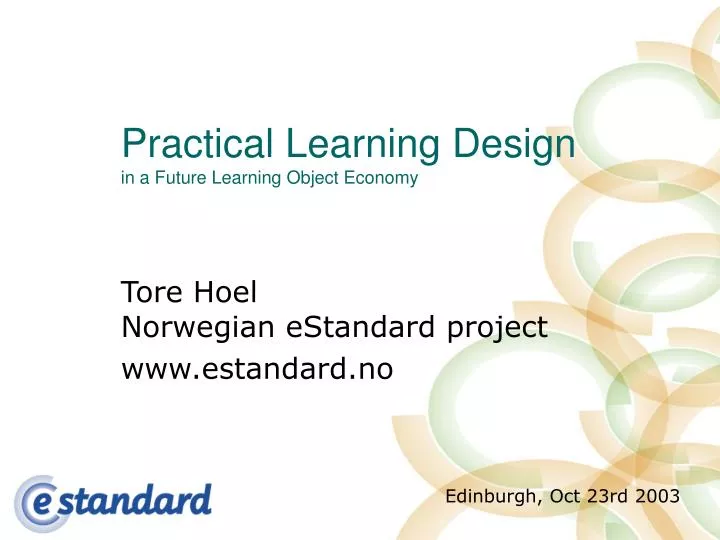 practical learning design in a future learning object economy