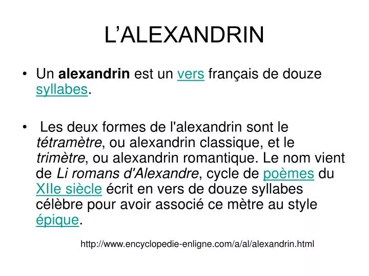 l alexandrin