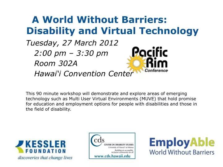 a world without barriers disability and virtual technology